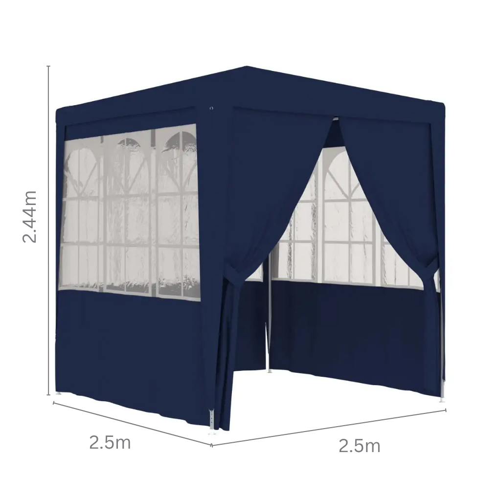 Paviljoen – Tuinpaviljoen – Partytent – Buitentent – Tuinent – Overkapping – Waterdicht – Robuust Stalen Frame - 2.5 x 2.5 m - Blauw