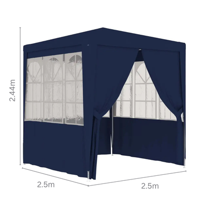 Paviljoen – Tuinpaviljoen – Partytent – Buitentent – Tuinent – Overkapping – Waterdicht – Robuust Stalen Frame - 2.5 x 2.5 m - Blauw