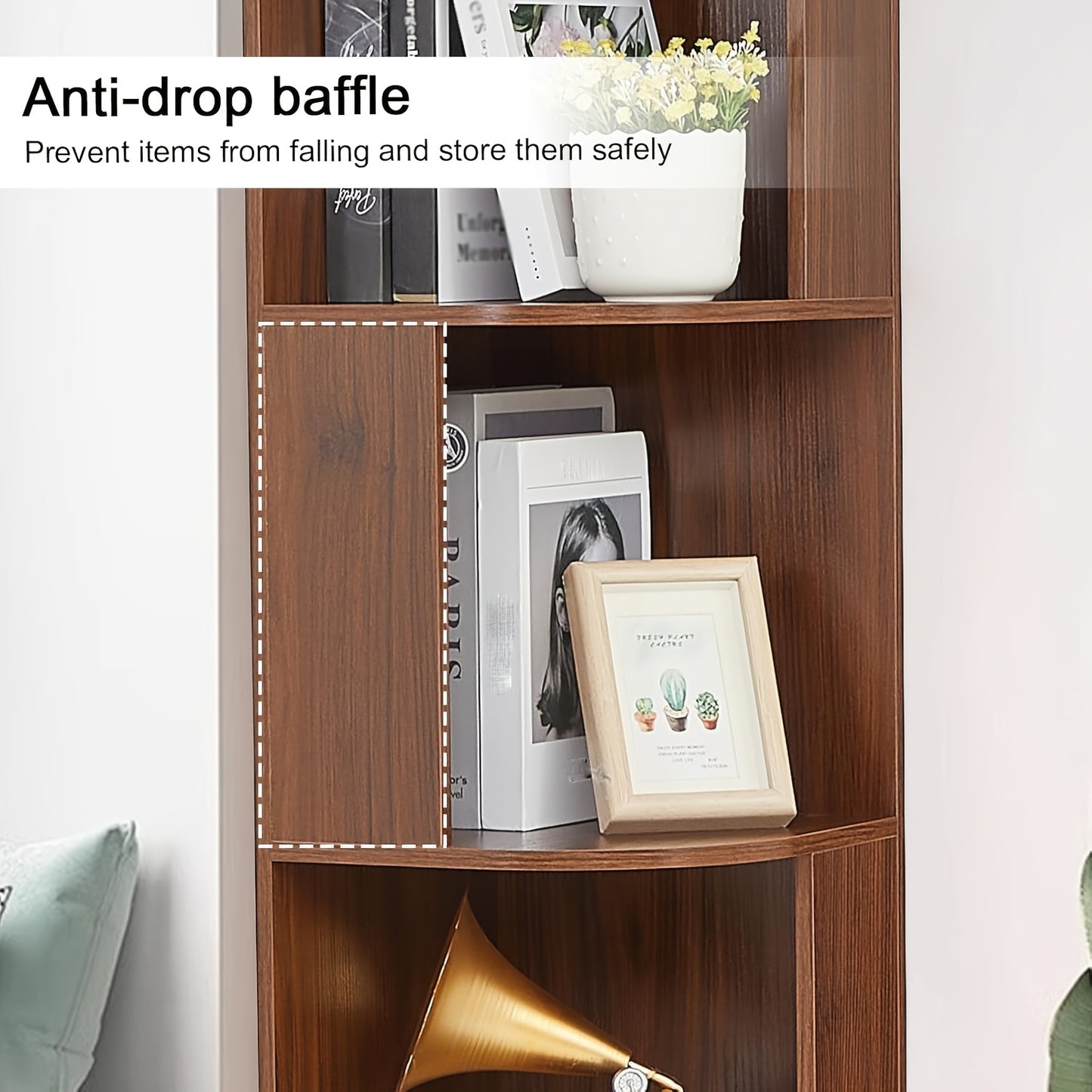 5-Laags Boekenkast – Vakkenkast – Opbergkast – Plankrek – Vrijstaande Rek – Modern Design – 68,58 cm Hoog – Bruin Houtenlook