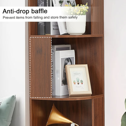 5-Laags Boekenkast – Vakkenkast – Opbergkast – Plankrek – Vrijstaande Rek – Modern Design – 68,58 cm Hoog – Bruin Houtenlook
