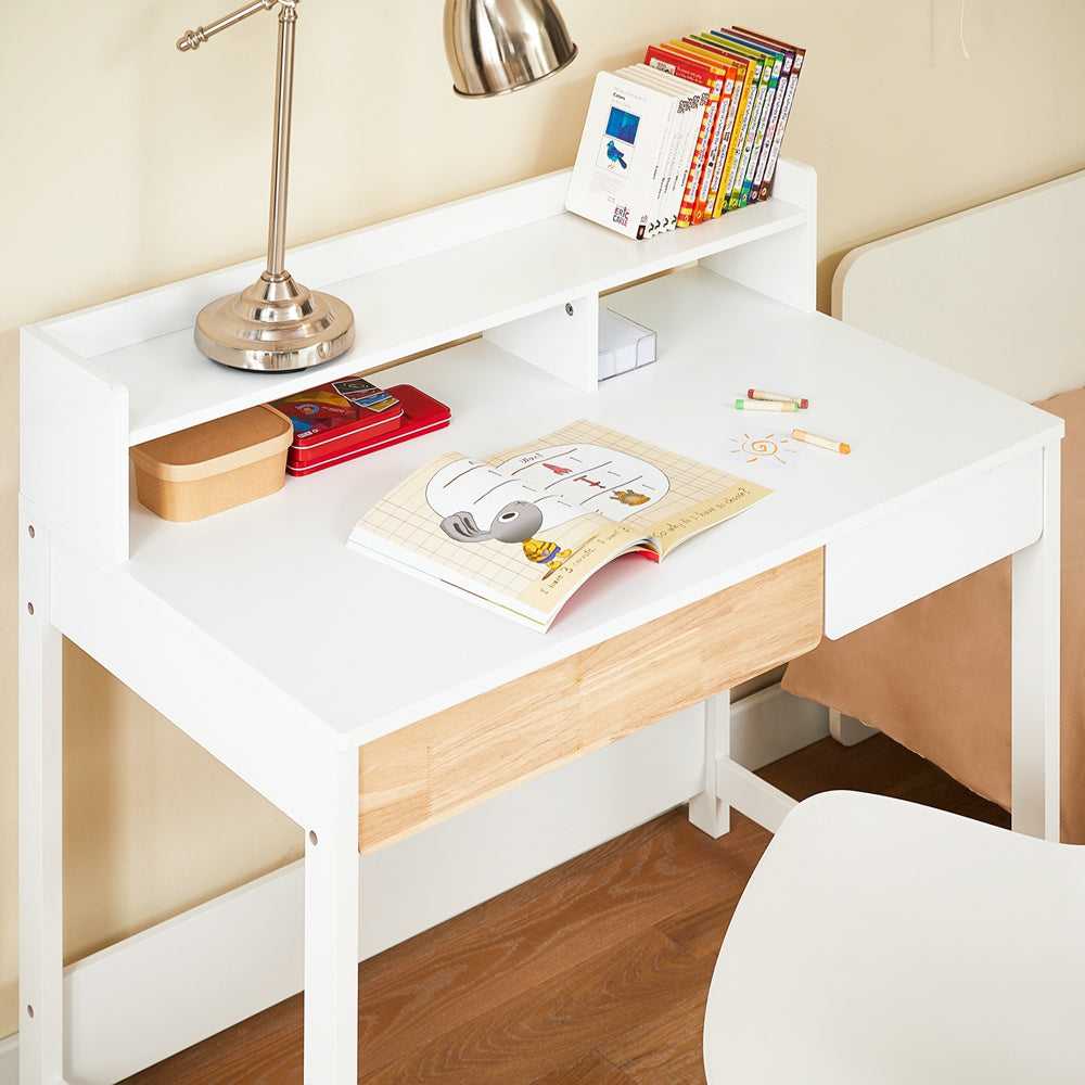 Bureau – Computerbureau – Studeertafel – Werktafel – Schrijftafel – Compact 100x59x95 cm – Met 1 Plank en 2 Lades