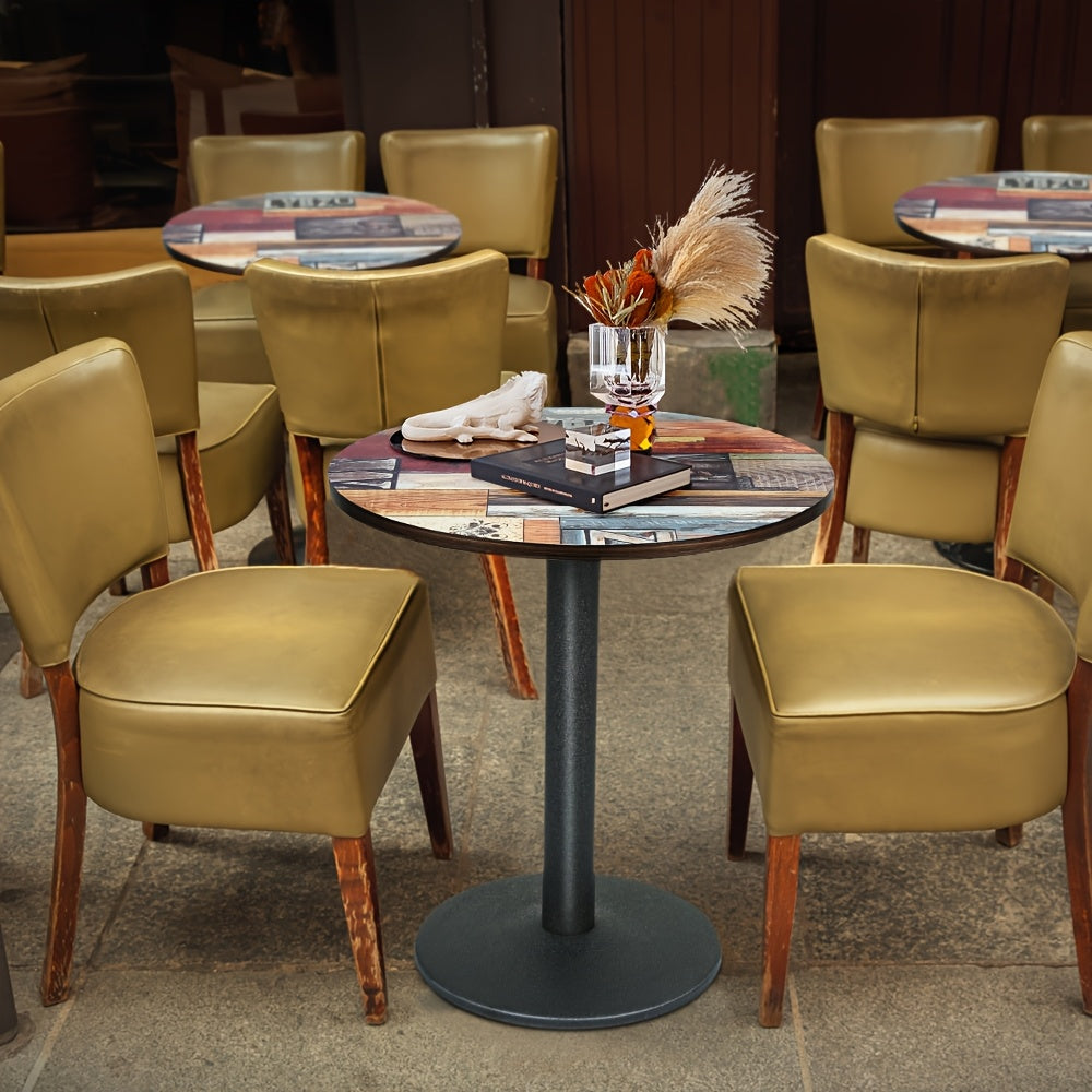 60x60x72cm Round Pedestal Table - 4-Seater Commercial Grade Solid Wood Modern Round Dining Table with Sturdy Central Base, Space-Saving Design for Restaurants, Cafes, Bistros & Home Use - Ideal for Small Spaces, Durable & Eas