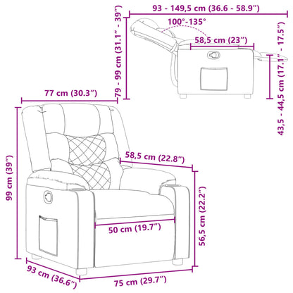 Elektrisch Verstelbare Relaxstoel – Elektrische Fauteuil – Relax Fauteuil – Verstelbare Stoel – Elektrische Loungestoel – Zwart Kunstleer – Verstelbaar Tot 135 Graden