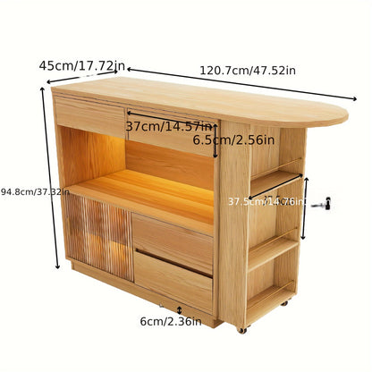 Bureau – Hoekbureau – Computertafel – Werktafel – Bureautafel – L-Vormig – Natuurlijke Houtkleur – Hardhouten MDF Constructie – Draaibaar Werkoppervlak – Opbergrekken