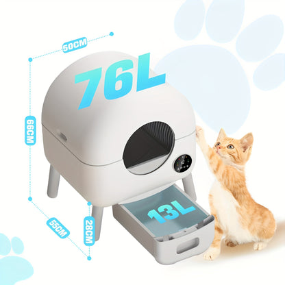 Automatische Kattenbak – Zelfreinigende Kattenbak – Elektrische Kattenbak – Kattenbak XXL – Kattenbak Rond – Infraroodsensoren & Zwaartekrachtsensoren – Stil & Met Anti-Knelfunctie