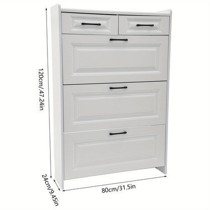 Schoenenkast – Schoenenrek – Schoenopberger – Schoenenkast – Schoenenorganizer – Wit – Ultra-Dunne Slanke Kast – 16-20 Paar Schoenen Capaciteit