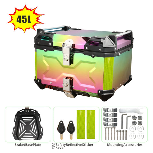 Motorbox – Motorkoffer – Topschild – Achterkoffer – Bagagekoffer – 45L Inhoud – Robuust Aluminium – Waterdicht