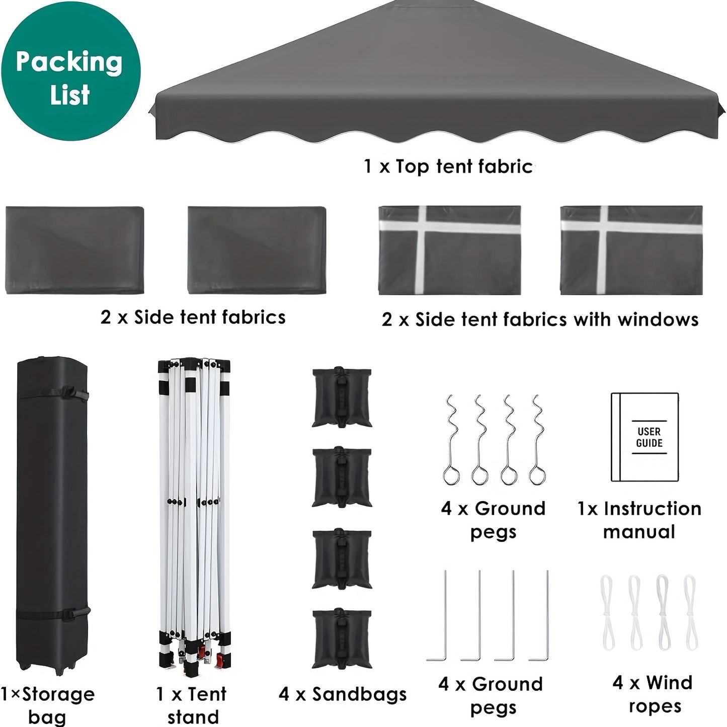 Tuinpaviljoen 3x3 – Partytent – Vouwtent – Pergola – Overkapping – UV 50+ Bescherming – Verstelbare Hoogte