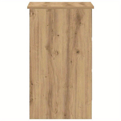 Modern Oak-Finish Composite Wood Desk - 90x45x76cm, Smooth & Moisture-Resistant, Anti-Warpage & Tear, Ideal for Home Office, Study, or Living Room, Stylish Minimalist Design with Storage Drawers, Desk Decor