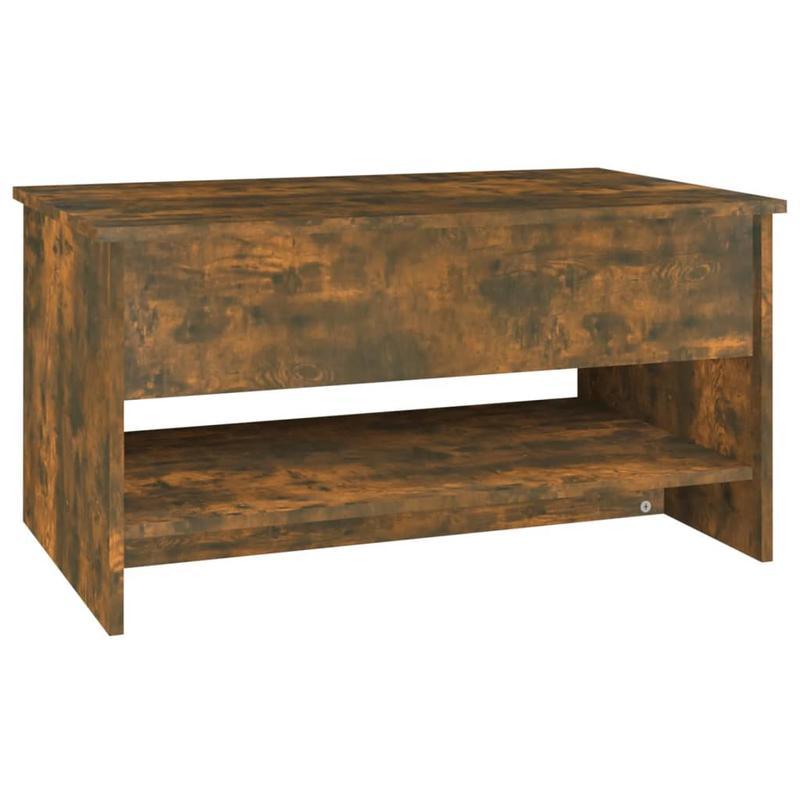 Modern Rectangular Solid Acacia Wood Coffee Table - 80x50x40cm, Smoked Oak Finish, Lightweight & Durable, Easy Assembly, No Power Needed, Perfect for Living Room or Outdoor Spaces, Indoor/Outdoor Use, Coffee Table for Living