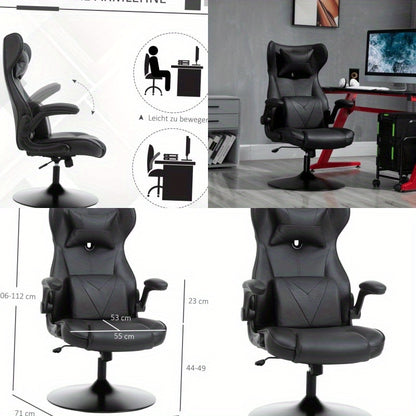Bureaustoel – Kantoorstoel – Gamestoel – Werkstoel – Draaistoel – Ergonomisch Ontwerp – 360° Draaibaar – Verstelbare Zithoogte – Zwart