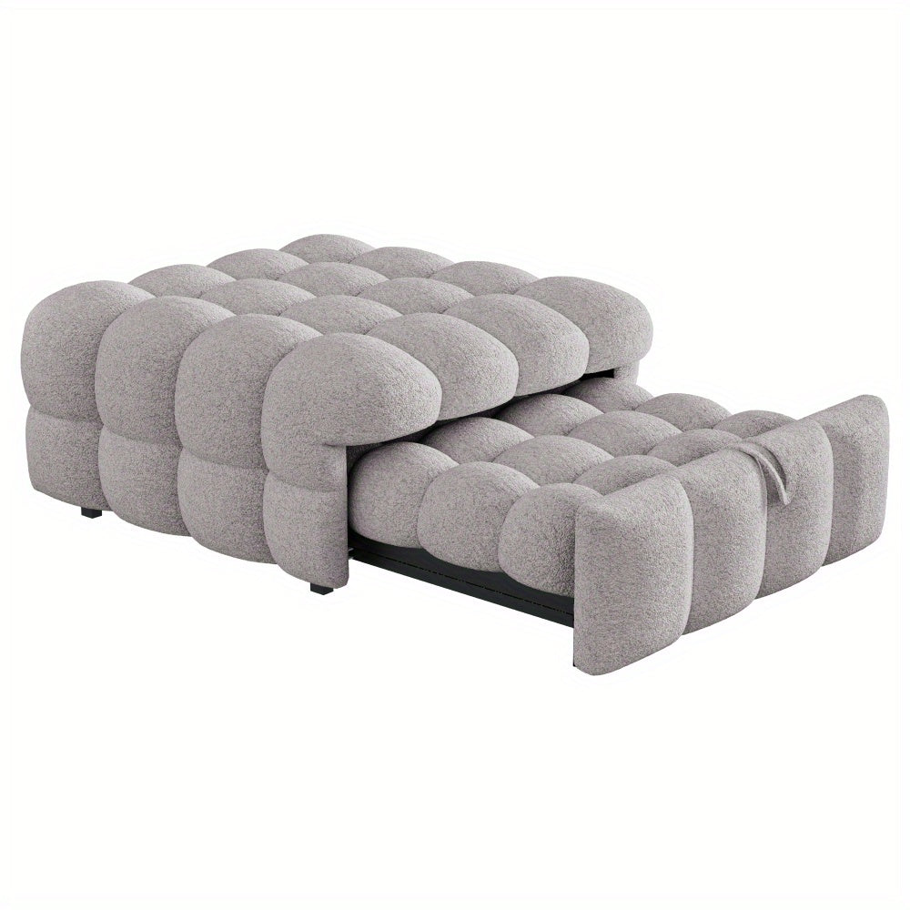 Bedbank – Slaapbank – Slaapstoel – Sleeper Sofa – 2-in-1 Bank – Teddy Stof – Compact Ruimtebesparend Design – Gemakkelijk Te Monteren
