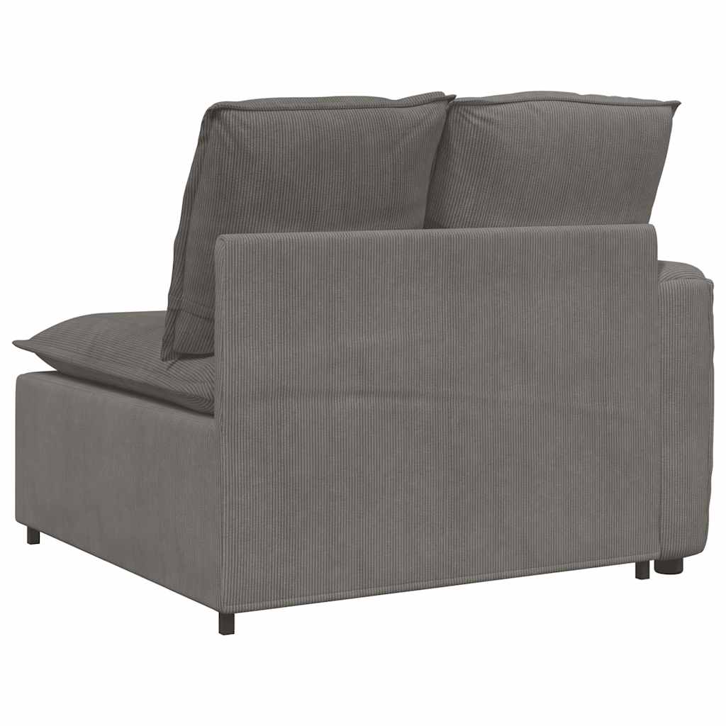 Modulaire Bank – Modulair Sofa – Hoekbank – Zitbank – Loungebank – Lichtgrijs – Corduroy Polyester – Stevig Metalen Frame