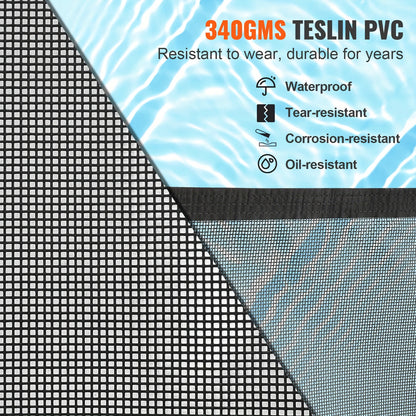Zwembadhek – Zwembadafsluiting – Pool Fence – Veiligheidshek – Zwembadomheining – Zwart Gecoat Roestvrij Staal – 4x72FT (121,92x2194,56 cm) – Kindveilig & Eenvoudige Installatie