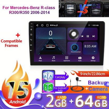 Android 15 Autoradio – Multimedia Speler – Navigatiesysteem – Touchscreen Radio – Inbouw Radio – 9-Inch HD Scherm – Achteruitrijcamera Met Microfoon