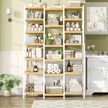 Bamboekast – Badkamerkast – Opbergkast – Boekenkast – Kasten – Hoog model 105x30x160,7 cm – Duurzaam bamboe materiaal