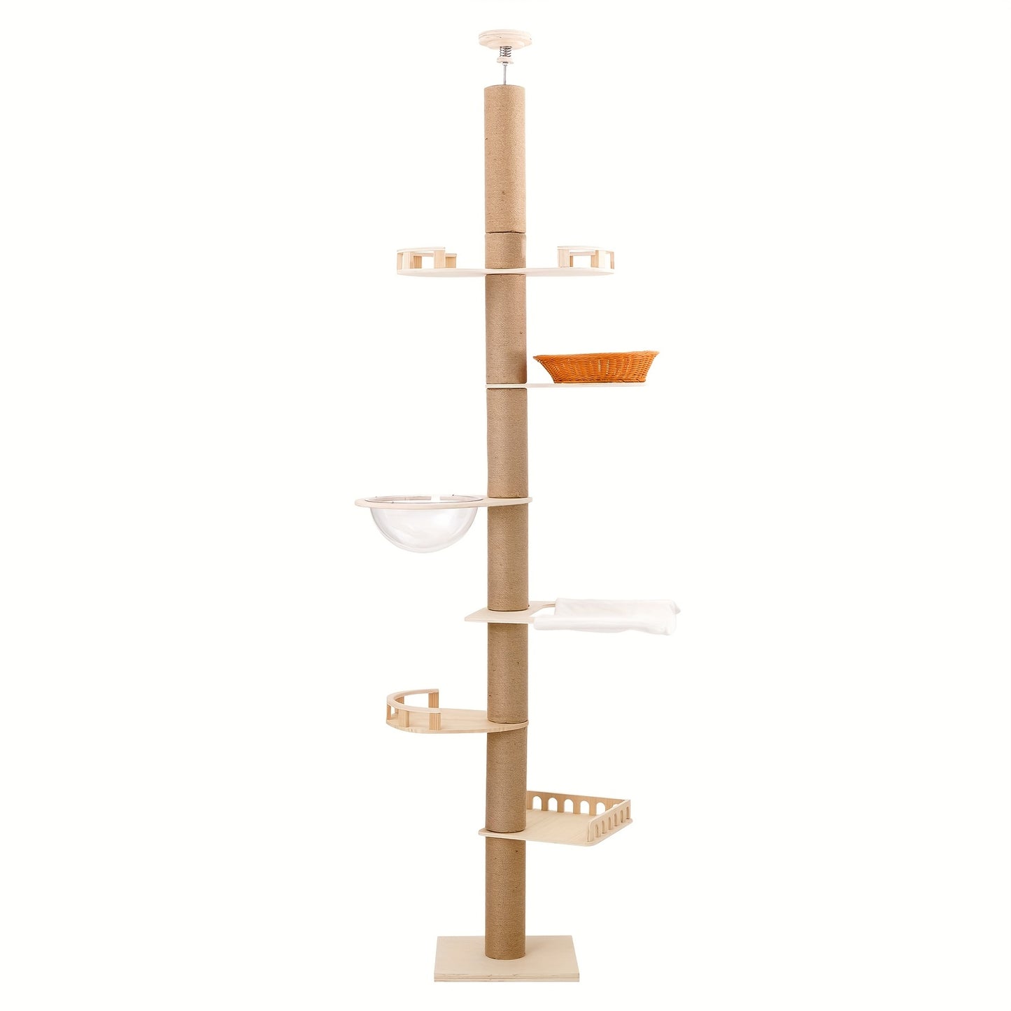 Krabpaal – Kattenboom – Kattenkrabpaal – Kattentoren – Kattenmeubel – Verstelbaar 250-260 cm – Natuurlijke Sisal Touw