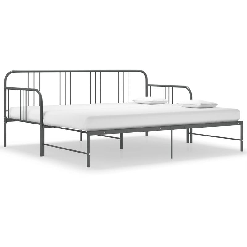 Uittrekbaar Sofa Bed Frame – Slaapbank Bedframe – Bedbank Frame – Sofa Bed Frame – Grijs Metalen Frame – Ruimtebesparend Ontwerp – Stevig Gepoedercoat Metaal