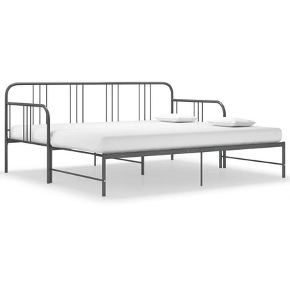 Uittrekbaar Sofa Bed Frame – Slaapbank Bedframe – Bedbank Frame – Sofa Bed Frame – Grijs Metalen Frame – Ruimtebesparend Ontwerp – Stevig Gepoedercoat Metaal