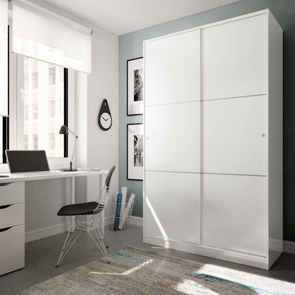 Wardrobe 2 in Front of Dnoce, Bedroom Closet, Furniture with 4 Shelves And Clothes Rail, 120X50H200 Cm, Available in 4 Colors