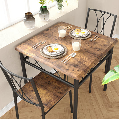 Eettafelset – Eetkamerset – Keukentafeltje – Ontbijthoekset – Klein Tafeltje – Vintage Design – Robuust Hout – Compact Formaat Voor Kleine Ruimtes