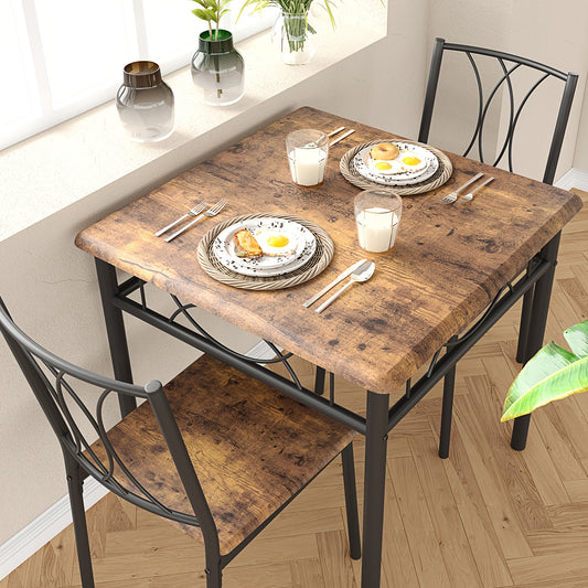 Eettafelset – Eetkamerset – Keukentafeltje – Ontbijthoekset – Klein Tafeltje – Vintage Design – Robuust Hout – Compact Formaat Voor Kleine Ruimtes