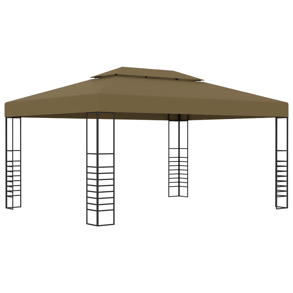 Overkapping Tuinkamer – Tuinhuis Partytent Pergola Serre – Taupe 3x4 Meter – Stalen Frame – Weerbestendig Polyester Dak