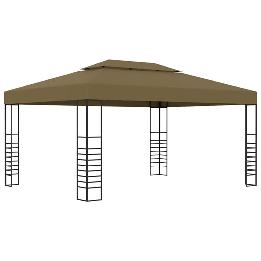 Overkapping Tuinkamer – Tuinhuis Partytent Pergola Serre – Taupe 3x4 Meter – Stalen Frame – Weerbestendig Polyester Dak