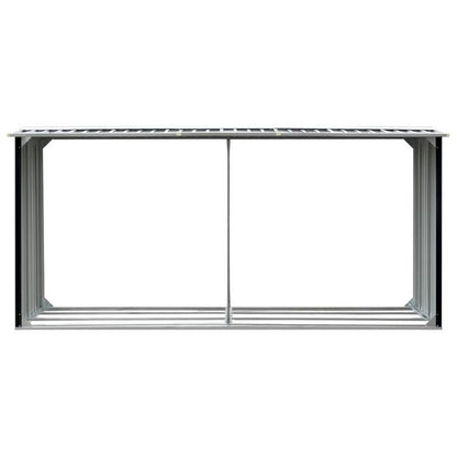 Houtopslag – Haardhoutrek – Brandhoutrek – Houtberging – Houtopslagrek – Gegalvaniseerd Staal – Extra Groot 330x92x153 cm – Weerbestendig & Stevige Constructie