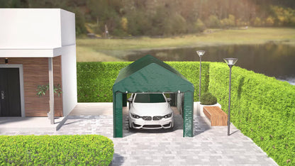 Carport – Garage Tent – Overkapping – Voertuig Shelter – Carport Tent – 3x6 Meter – Waterdicht PE 200g/m² – UV-Bestendig – Groen – 2 Oprolbare Deuren