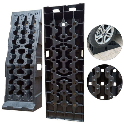 Oplaadbruggen – Oprijbrug – Oprijplaten – Drempelbrug – Autoliften – Antislip Plastic – Belastbaar Tot 7257 kg – Hefhoogte 17 cm
