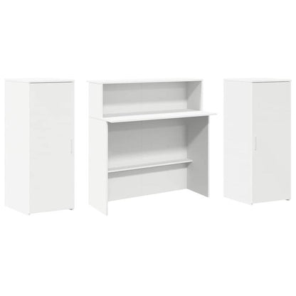Receptiebalie – Balie – Ontvangstbalie – Ontvangsttafel – Balie Wit – Houten Constructie – Groot Werkblad 180x50 cm
