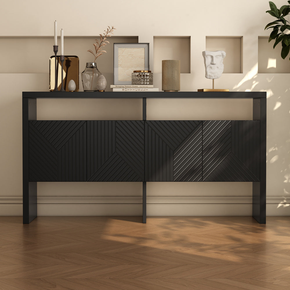 Dressoir – Ladekast – Buffetkast – Opbergkast – Kast – Modern – Hardhouten Frame – 140x75x35 cm