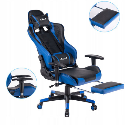 Gamingstoel – Gamestoel – Gaming Chair – Game Stoel – Bureaustoel – Volledig Verstelbare Rugleuning – Uitschuifbare Voetsteun – Rood Kunstleer – Ergonomisch