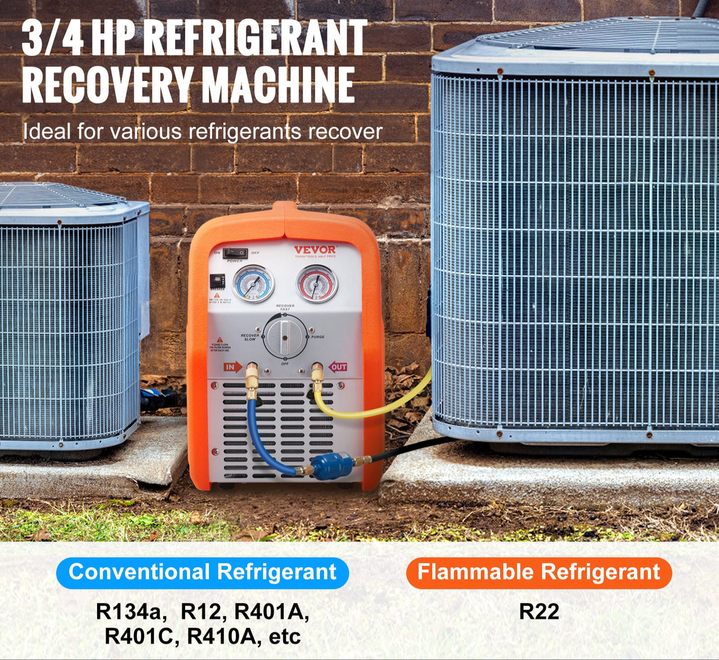 Koelmiddelafzuiger – Koelmiddelterugwinmachine – Refrigerant Recovery Machine – AC Terugwinapparaat – Koelgas Terugwinmachine – Compact en Lichtgewicht – Hoge Drukbeveiliging 220-240V