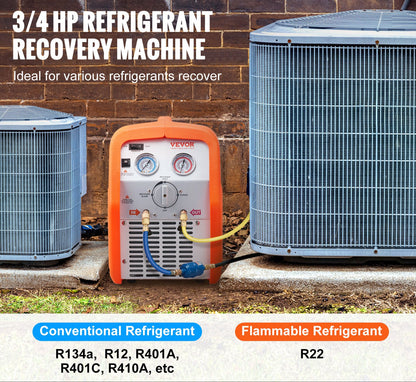 Koelmiddelafzuiger – Koelmiddelterugwinmachine – Refrigerant Recovery Machine – AC Terugwinapparaat – Koelgas Terugwinmachine – Compact en Lichtgewicht – Hoge Drukbeveiliging 220-240V
