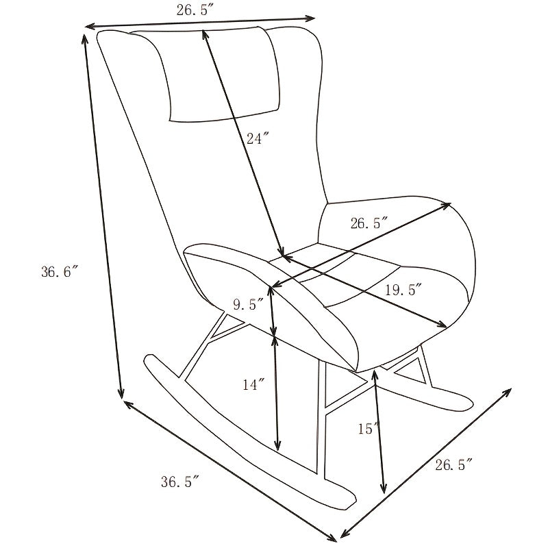 Schommelstoel – Schommelzetel – Relaxstoel – Lounge Stoel – Witte Teddy Velvet – Ergonomische Rugleuning – Stevige Kunsthouten Basis