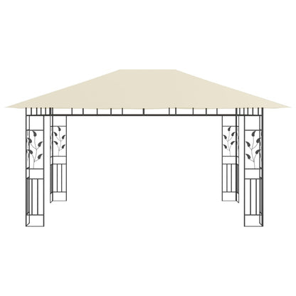 Zonnescherm – Tuinpaviljoen – Overkapping – Pergola – Prieel – 4x3 Meter – Stabiel Staalframe – Ingebouwde Lichtslinger