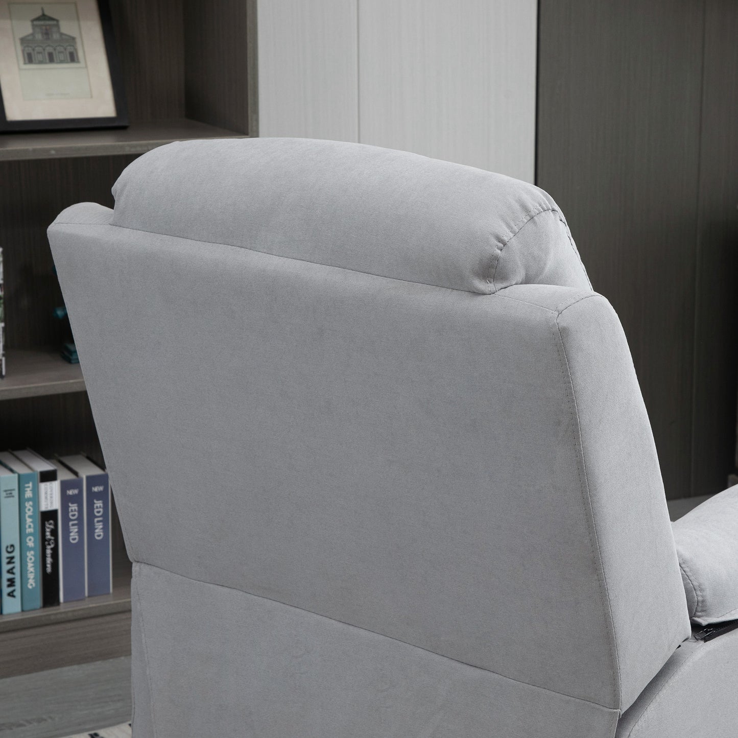 Relaxfauteuil – Relaxstoel – Ligstoel – Elektrische Fauteuil – Sta-op Stoel – Verstelbare Rugleuning 160° – Elektrisch Verstelbare Voetensteun – Polyester Linnen Look Lichtgrijs
