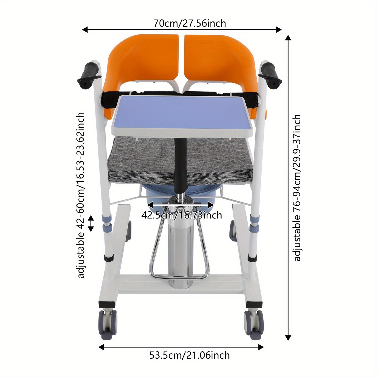 Stoelverhoger – Zitverhoger – Booster Seat – Verhoogkussen – Zitkussen – Compact – Transparant Acryl – Zonder Elektriciteit – Oranje Variant