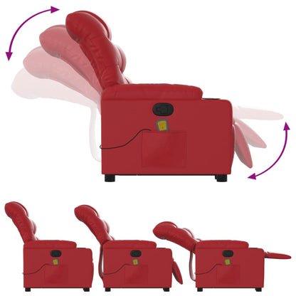 Elektrisch Verstelbare Sta-op Stoel – Sta Op Fauteuil – Opsta Stoel – Relaxstoel – Elektrische Relaxfauteuil – Vibratiemassage – Verstelbare Rugleuning – Rood