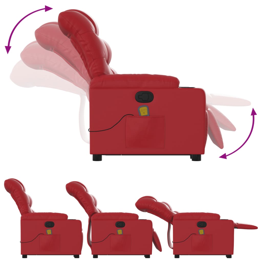 Elektrische Sta-op Fauteuil – Sta-op Stoel – Relaxfauteuil – Verstelbare Armstoel – Elektrische Liftfunctie – Kunstleren Bekleding – Handmatig Verstelbaar – 135 Graden Kantelbaar