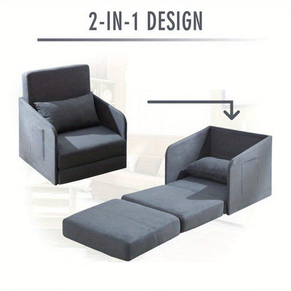 Moderne Grijze Stoffen Sofa – Zitbank – Loveseat – Settee – Divan – Wasbare Hoes – Stevig Metalen Frame – Inclusief Kussens – Compact 70x76x77 cm