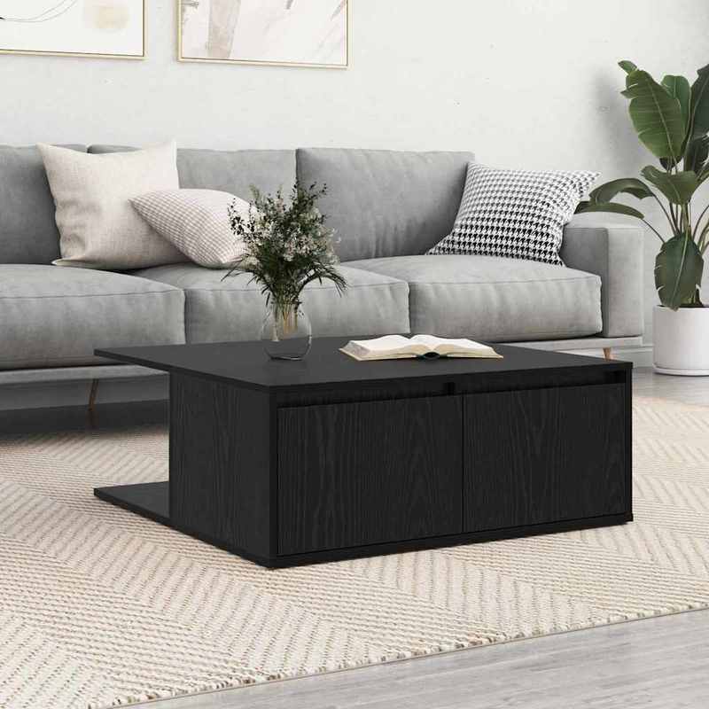 Coffee table met lade met opslag Black Oak 80 x 80 x 31cm Edited Wood Removable, suitable for indoor use and suitable for all seasons