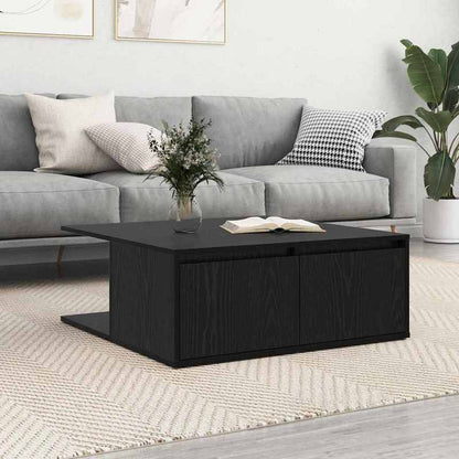 Coffee table met lade met opslag Black Oak 80 x 80 x 31cm Edited Wood Removable, suitable for indoor use and suitable for all seasons