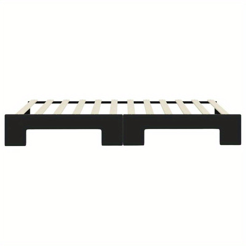 Bedbank – Slaapbank – Sofa – Logeerbed – Uitschuifbed – Zwart – 100x200 cm – Zachte Stof – Massief Houten Frame