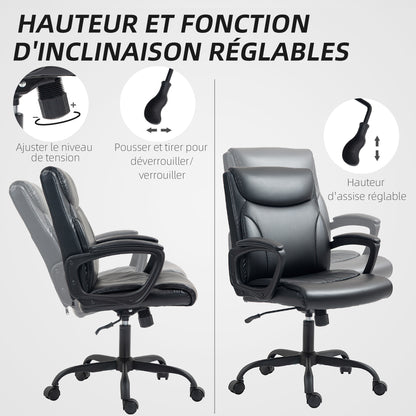 Ergonomische Bureaustoel – Bureaustoel – Office Chair – Werkstoel – Computerstoel – Verstelbare Hoogte 95,5-105 cm – Kantelfunctie en 360° Draaibaar