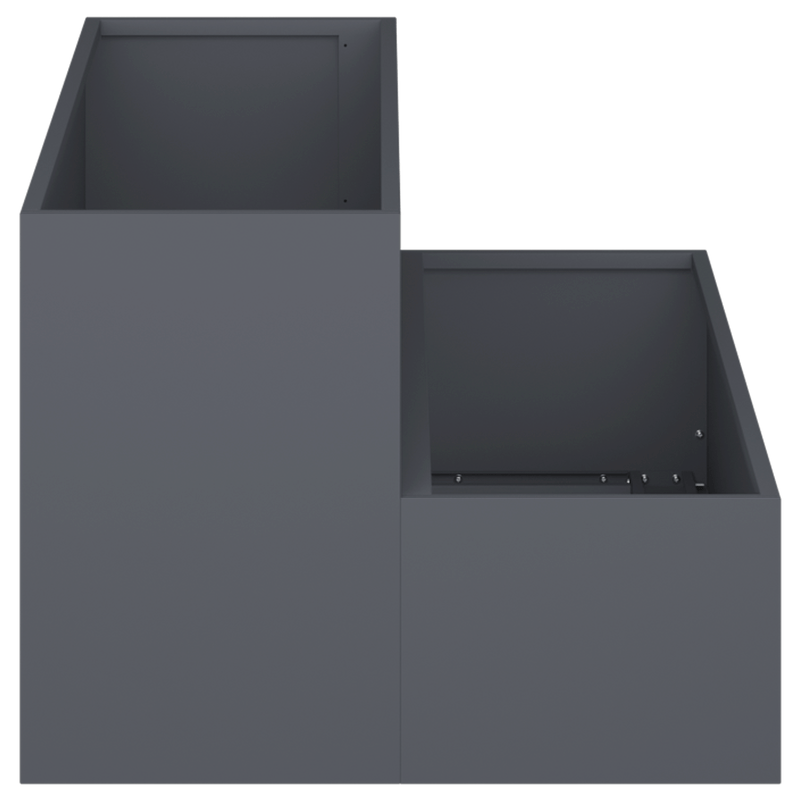 Fioriera da Giardino a Due Livelli 100x60x45cm Antracite Plastica, Black Plant Pot, Pond, Pot Plant Large, Small Pot, Plane Big Pot, Balcony Planter, Patio Decoration, Geometric Planter, Sleek Garden Pot, Durable Plastic, Wea