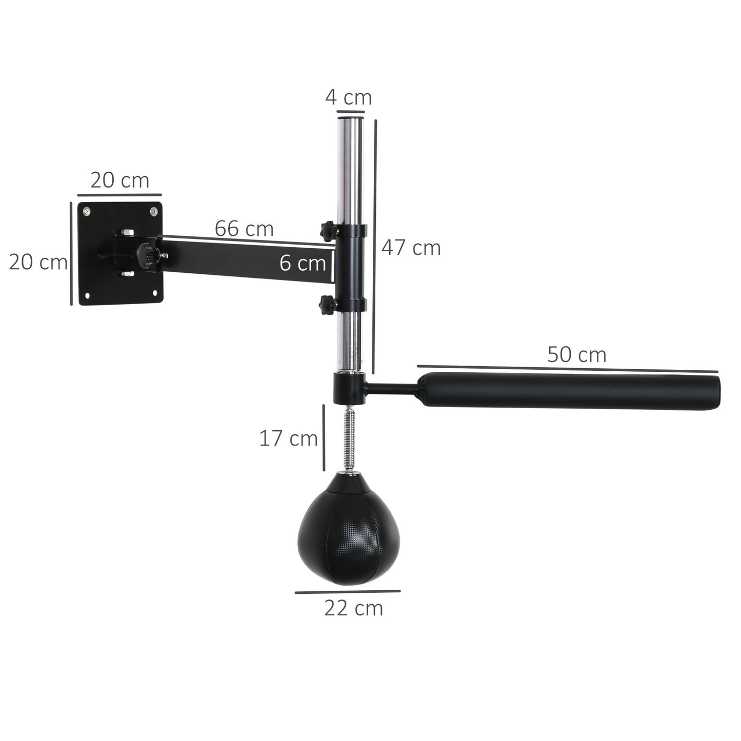 Boksstandaard – Bokszakhouder – Speedbag – Reflexstok – Bokstrainer – Verstelbare Hoogte – Inklapbaar Ontwerp – Stalen Frame – Compact 79x72x20 cm