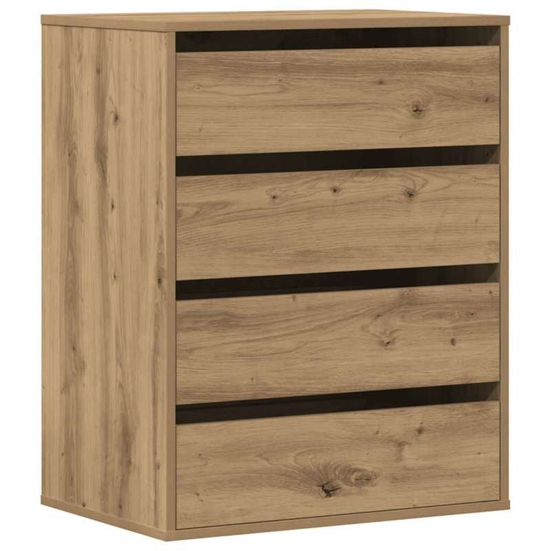 Modern Oak Wood Storage Cabinet with Lockable Drawers - 60x41x76cm Heavy-Duty Chest of Drawers, Oak Veneer-like, Minimalist Modern Organizer for Bedroom, Living Room, Office - Easy Assembly -Standing Furniture Unit (Engine, S
